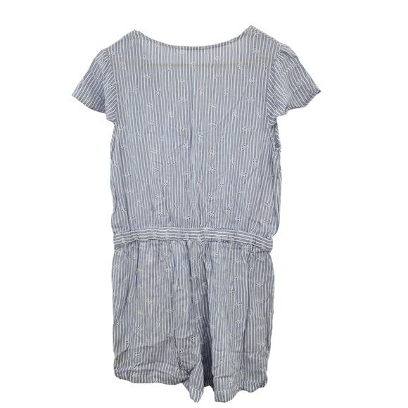 Floreat  By Anthropologie Blue Lightweight Romper Eyelet Embroidered Size Small - Picture 2 of 8